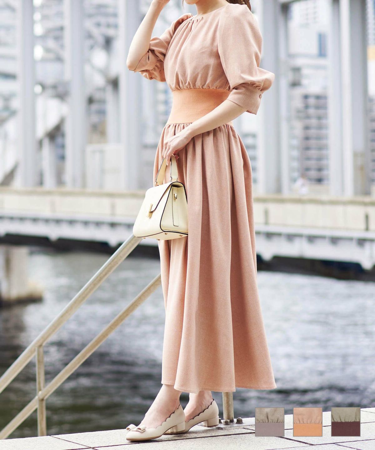 Spring Sale ワンピース ウエストリブ チェック柄 ベスト 千葉由佳 And Cherim 全3色 Anc312 0160 1