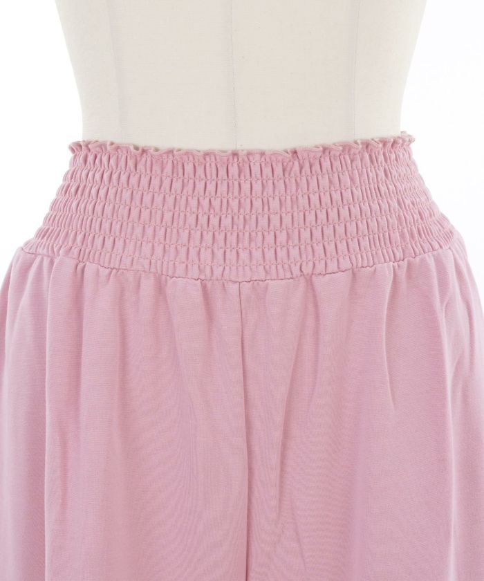 プリマシェレル/PrimaScherrer/レディース/ボトムス/パンツ/ガウチョパンツ/スカーチョ/ワンマイルウエア/おうち時間/おうちコーデ/カットソー/ピンク/ネイビー/ウエストゴム