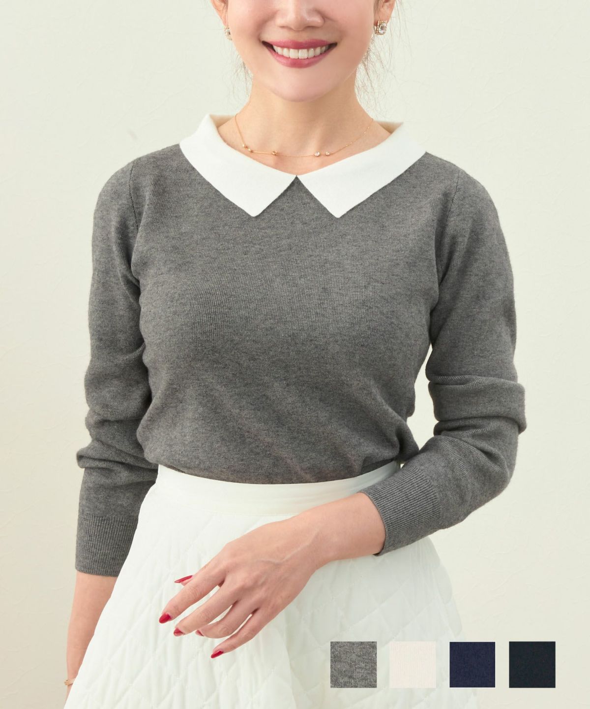 バイカラー 襟付き ニット Liala×PG