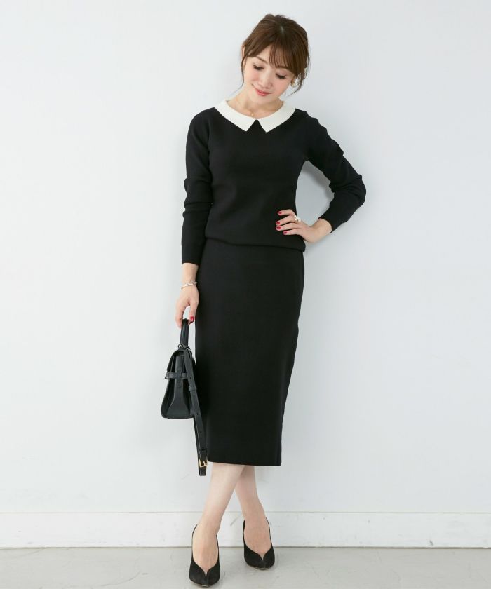 新色追加/手洗い可/セットアップ対応/ゴム地編み/上品/綺麗め