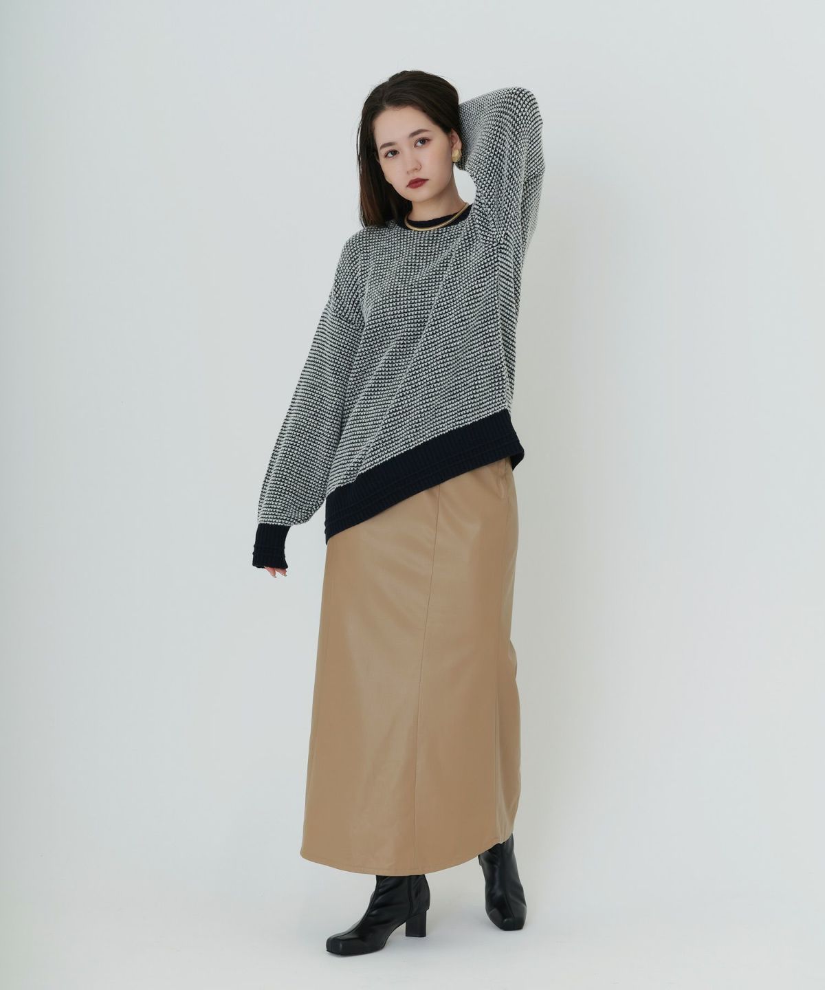 ユニセックス ワッフルニット TINA:JOJUN