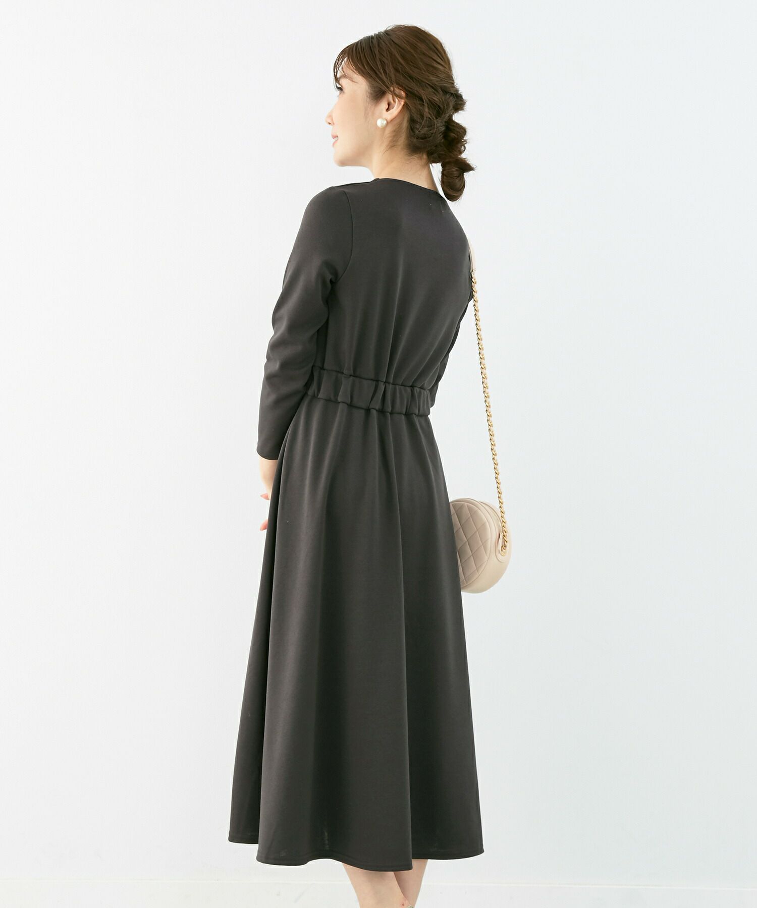 手洗い可/カットソー/膝下丈/フィット＆フレア/上品/授乳