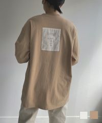 Tシャツ/長袖/ロンT/ユニセックス/オーバーサイズ/ホワイト/ベージュ/フリー