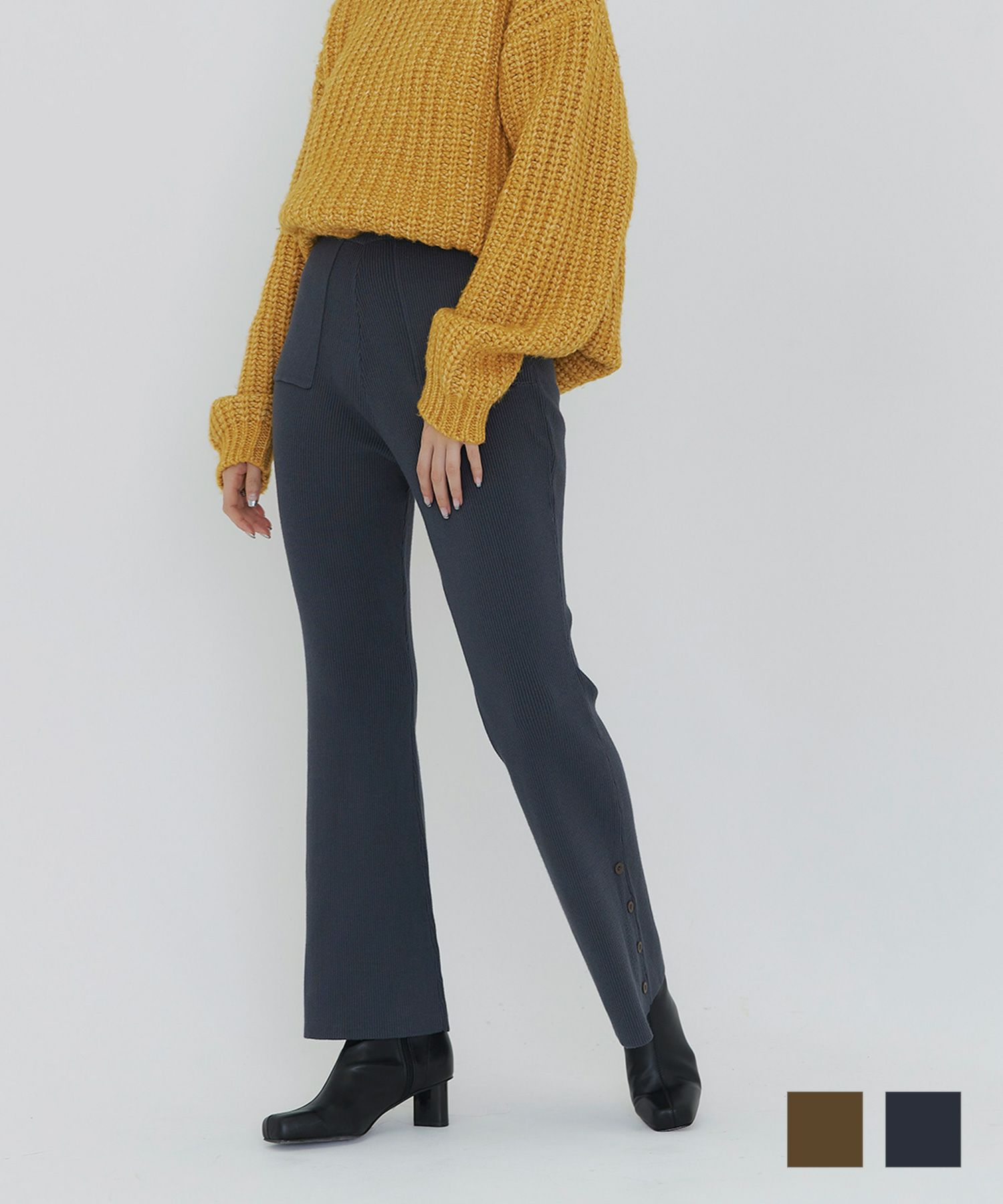 限定Price！SALE セミフレア ニットパンツ TINA：JOJUN 全2色｜tnj712 