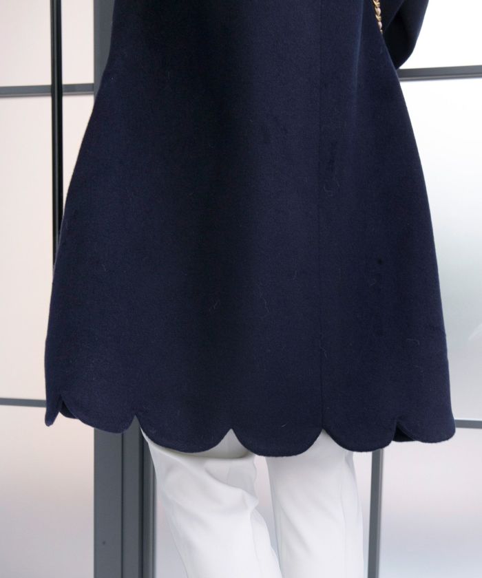 コート 裾スカラップ Aライン Liala×PG 全3色|lpg112-1174【1 コート 裾スカラップ Aライン Liala×PG 全3色|lpg112-1174【1