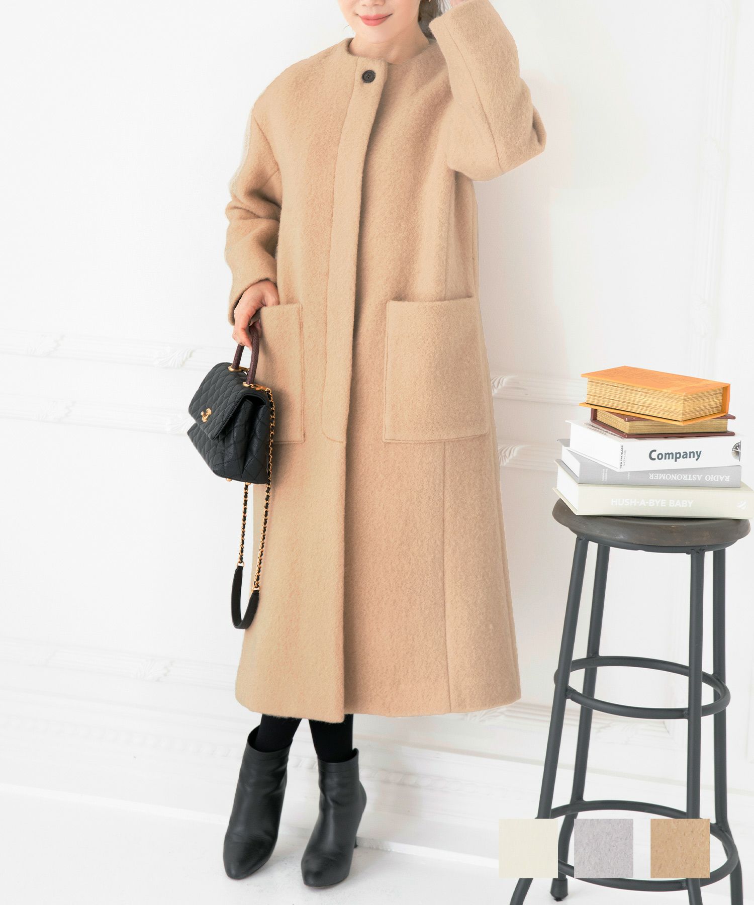 コート シャギー素材 ロング Liala×PG