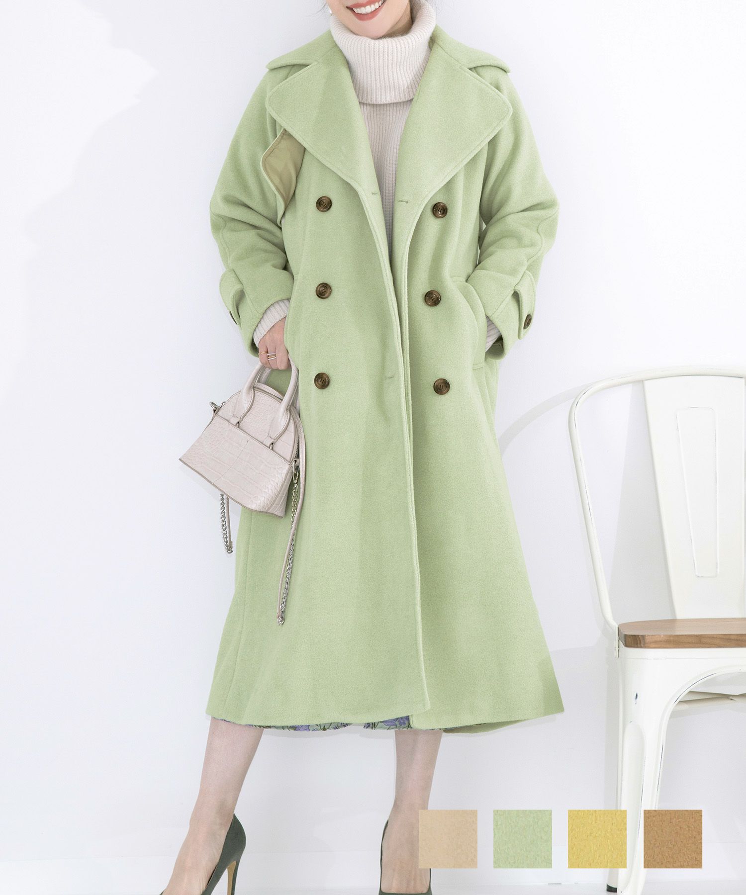 コート カラー トレンチ型 ロング Liala×PG 全4色｜lpg112-1176【1  