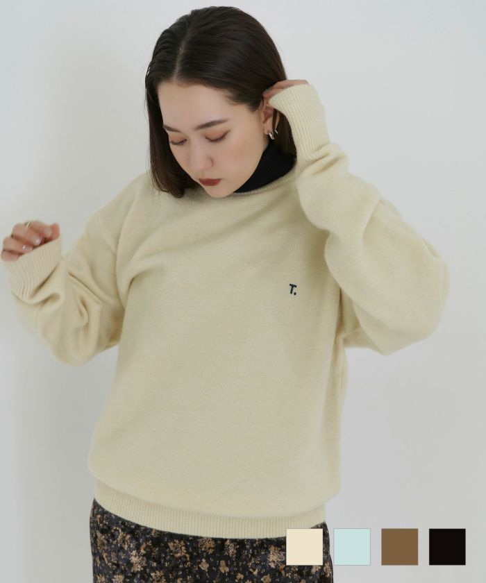 ユニセックス T.刺繍ニット TINA：JOJUN 全4色｜tnj412-0229【2