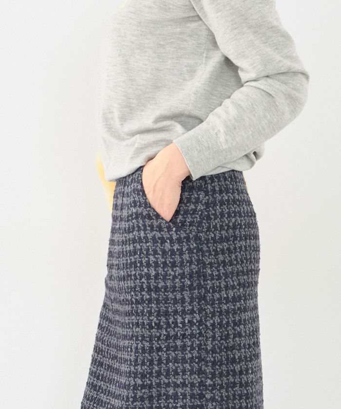 タイトスカート ブークレツイード ポケット付き Liala×PG 全3色