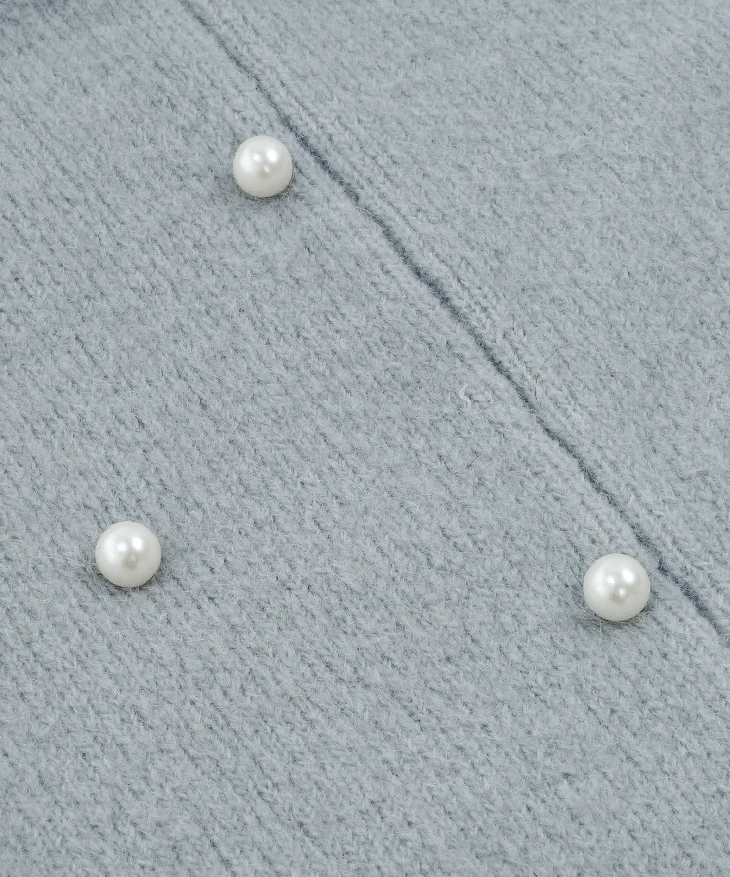 プリマシェレル/PrimaScherrer/レディース/トップス/ニット/ルーム/ホワイト/ブルーグレー/ブラック/パール/オープンフロント/ボタンレス/長袖/ふんわり/軽量/ショールカラー