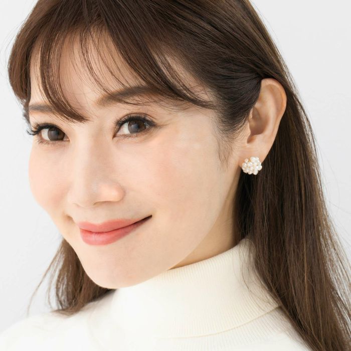 淡水 パール ポンポン ピアス イヤリング Freshwater Pearl PON PON Pierce Earring