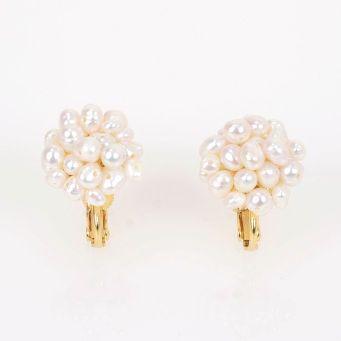 淡水 パール ポンポン ピアス イヤリング Freshwater Pearl PON PON Pierce Earring