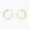 ハーフ パール フープ ピアス イヤリング Half Pearl Hoop Pierce Earring