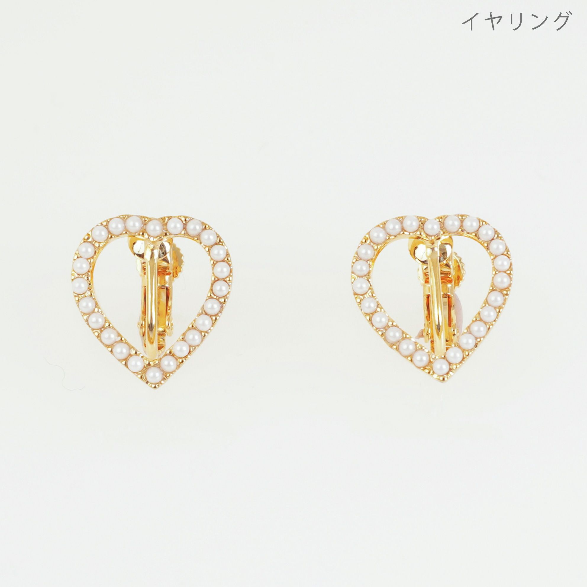パール ハート シェイプ ピアス イヤリング Pearl Heart Shape Pierce Earring
