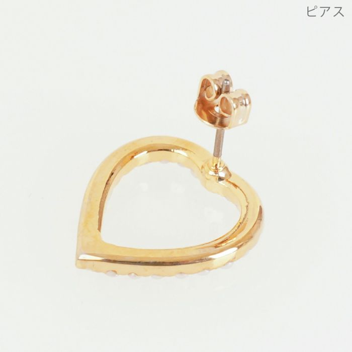 パール ハート シェイプ ピアス イヤリング Pearl Heart Shape Pierce Earring