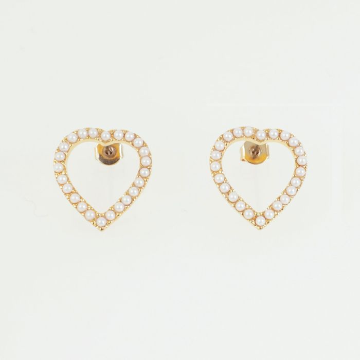 パール ハート シェイプ ピアス イヤリング Pearl Heart Shape Pierce Earring