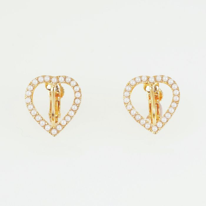 パール ハート シェイプ ピアス イヤリング Pearl Heart Shape Pierce Earring