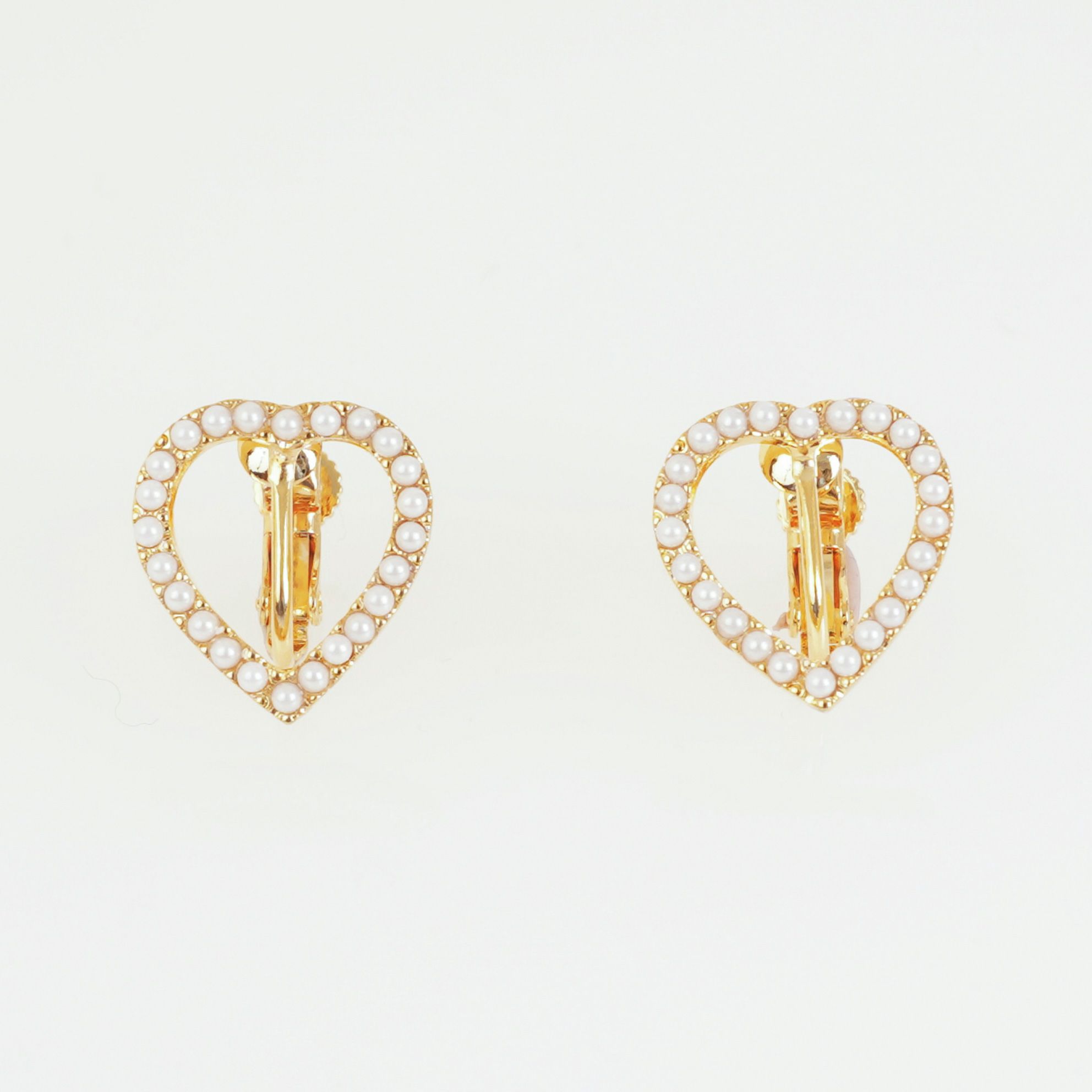 パール ハート シェイプ ピアス イヤリング Pearl Heart Shape Pierce Earring