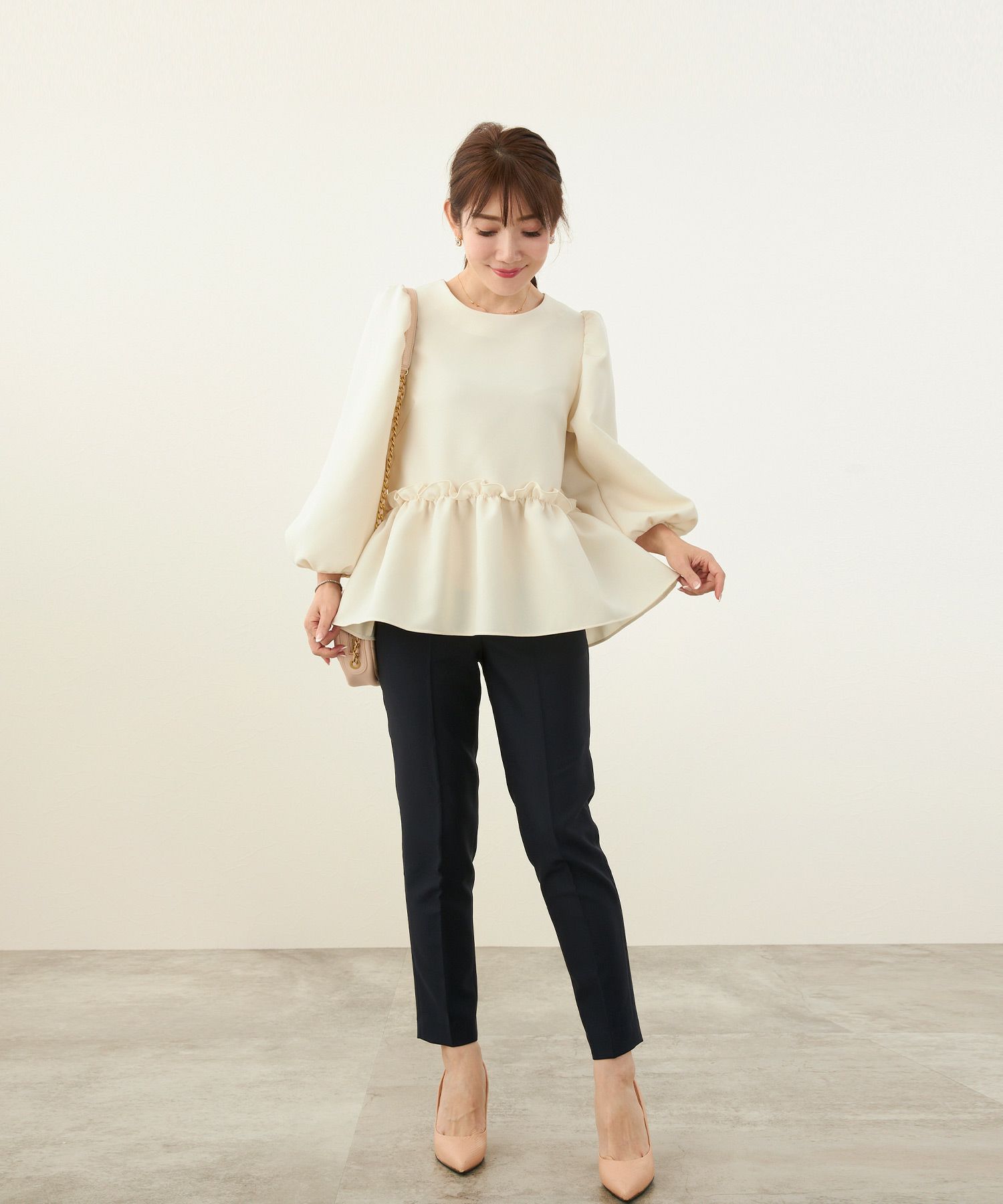 新色/newcolor/大人気/手洗い可/プルオーバー/パフ袖/イレヘム/ふんわりシルエット/春/夏/秋