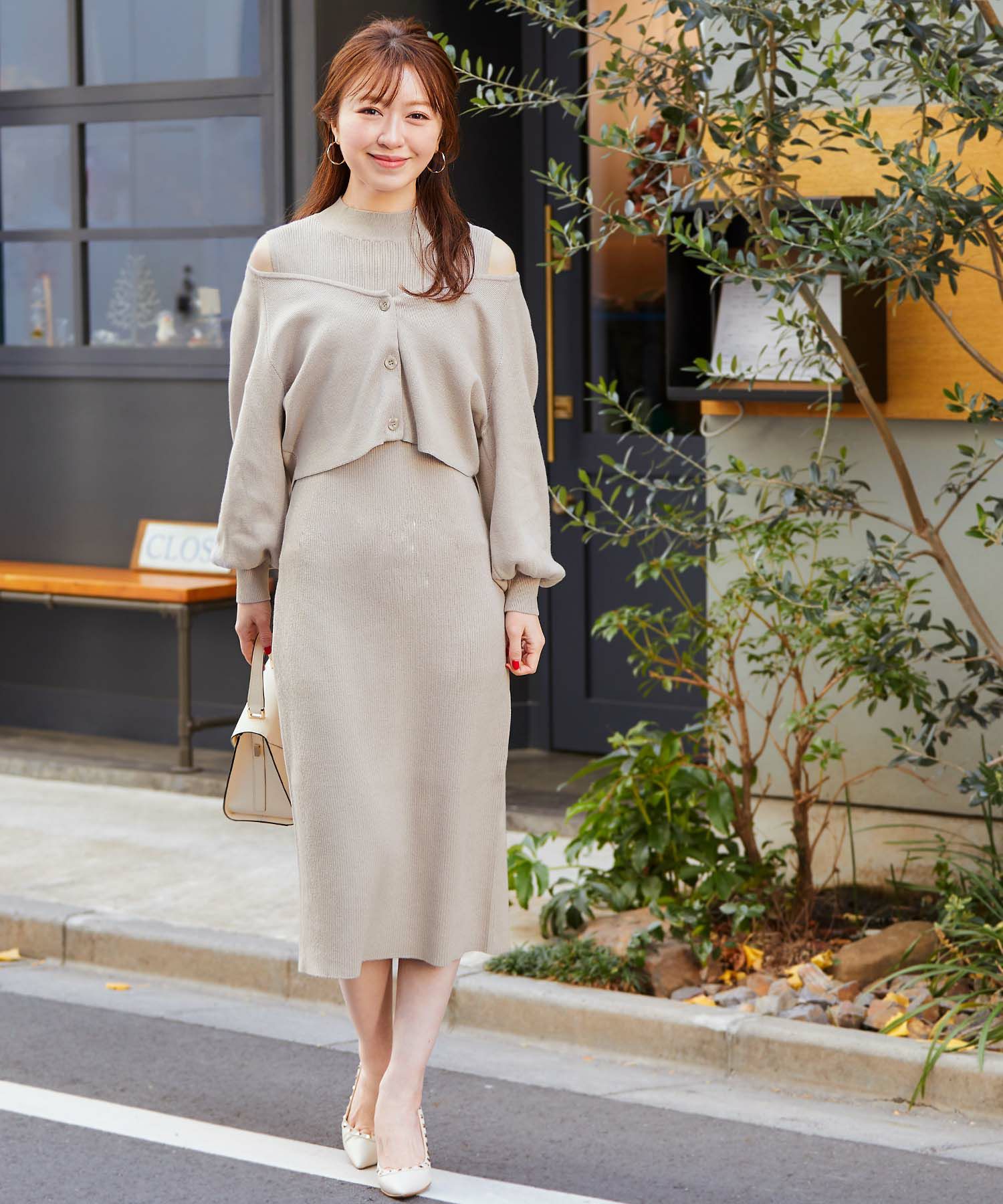 Clearance Sale ニット タイトワンピース カーディガン セット 千葉由佳 And Cherim 全3色 Anc311 0184 2