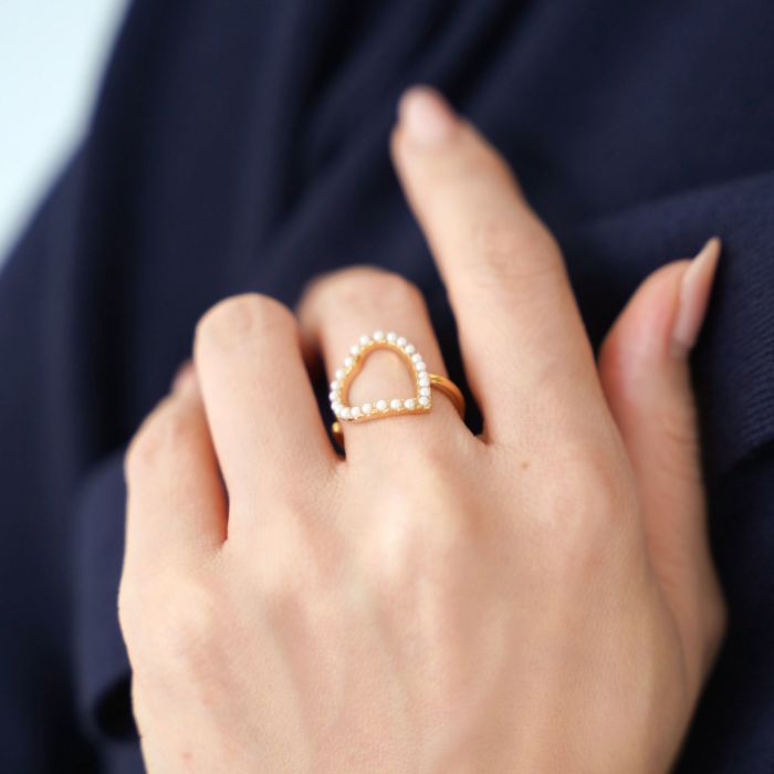 パール ハート シェイプ リング Pearl Heart Shape Ring