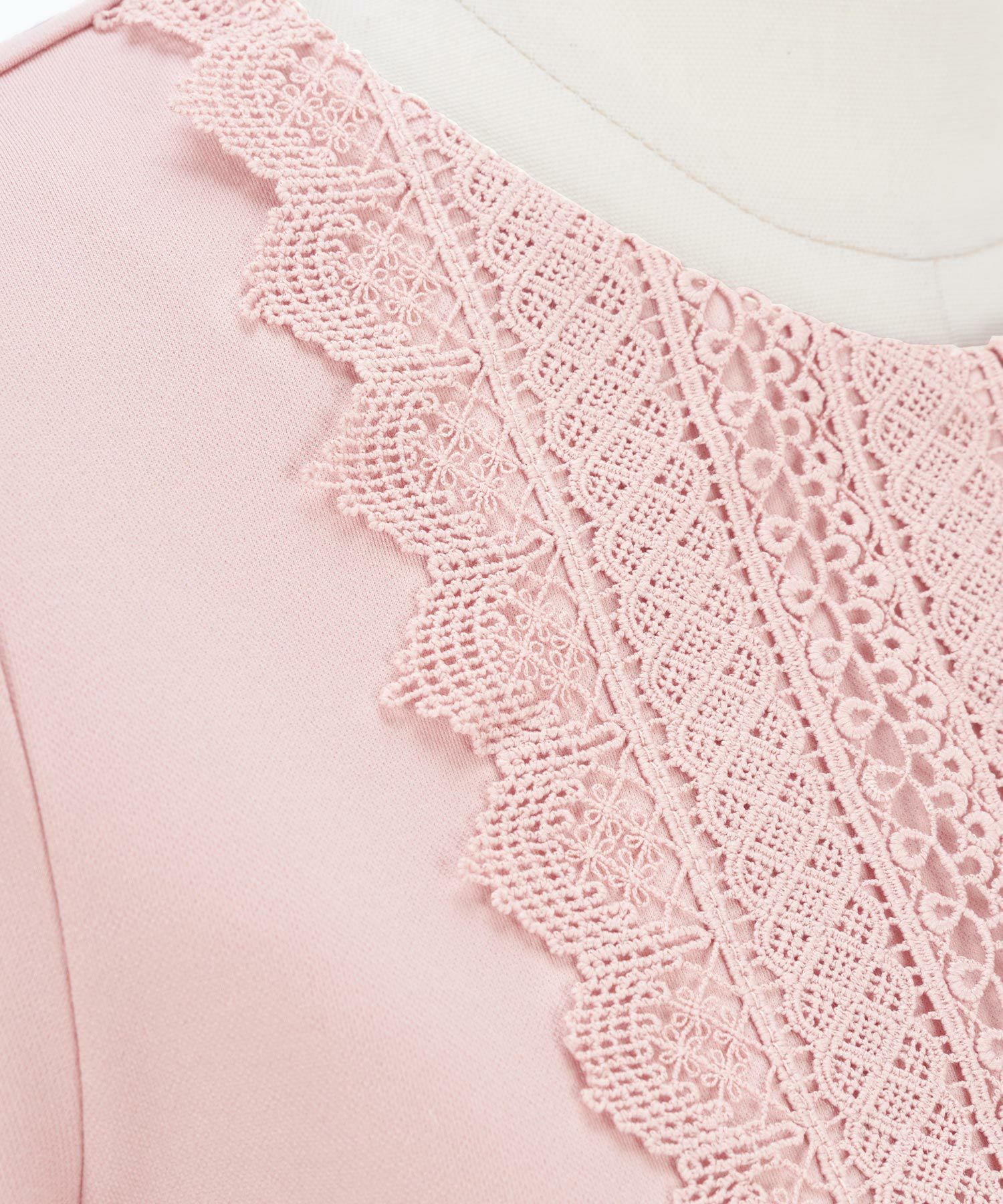 フロントレース/ショート丈/七分袖/上品/ポンチ素材/S/M/プリマシェレル/PrimaScherrer/レディース/ホワイト/ピンク/チャコール/エレガント/伸縮性/オケージョン/卒入園/卒入学/セット対応