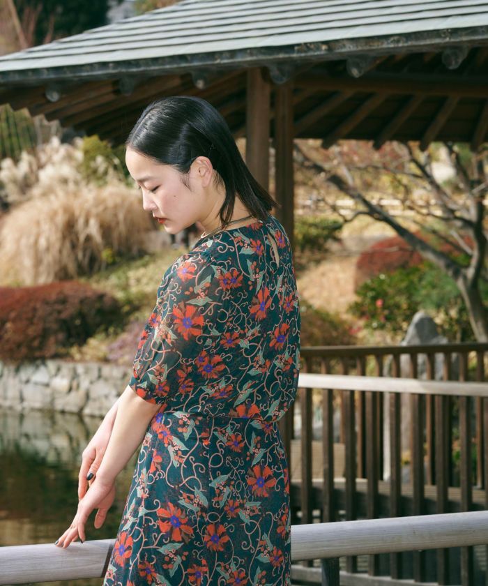 限定Price！SALE 「麗」 花柄パフスリーブブラウス TINA：JOJUN