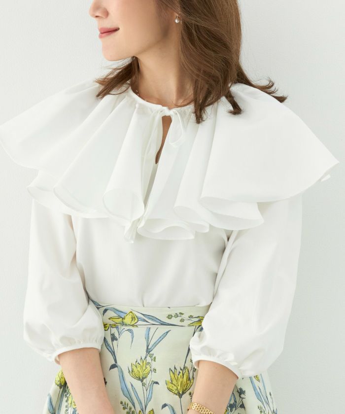 ストライプ ラッフルカラー ブラウス Liala×PG 全4色｜lpg811-1337【8