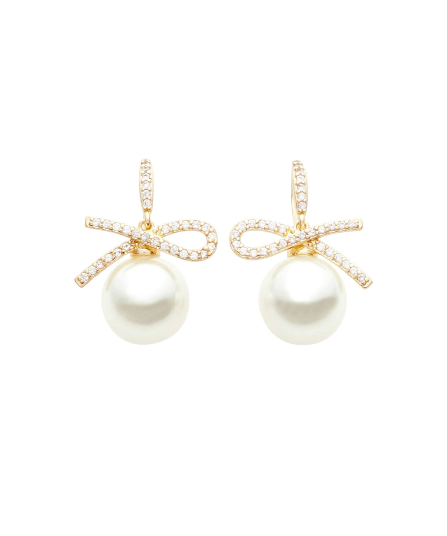 レディース/アクセサリー/イヤリング/ピアス/ゴールド/パール/ラインストーン/シュプール/モチーフ/プレゼント/ギフト/華奢/上品/フェミニン/大人女子/清楚/両耳/パーティ/エレガント/