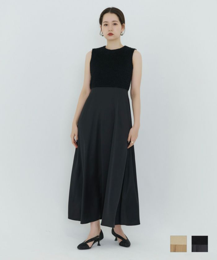 限定Price！SALE リボンブローチ付き ドッキングドレス TINA：JOJUN 全2色｜tnj311-0301【2】 -  半袖・ノースリーブ商品一覧 - Joint Space