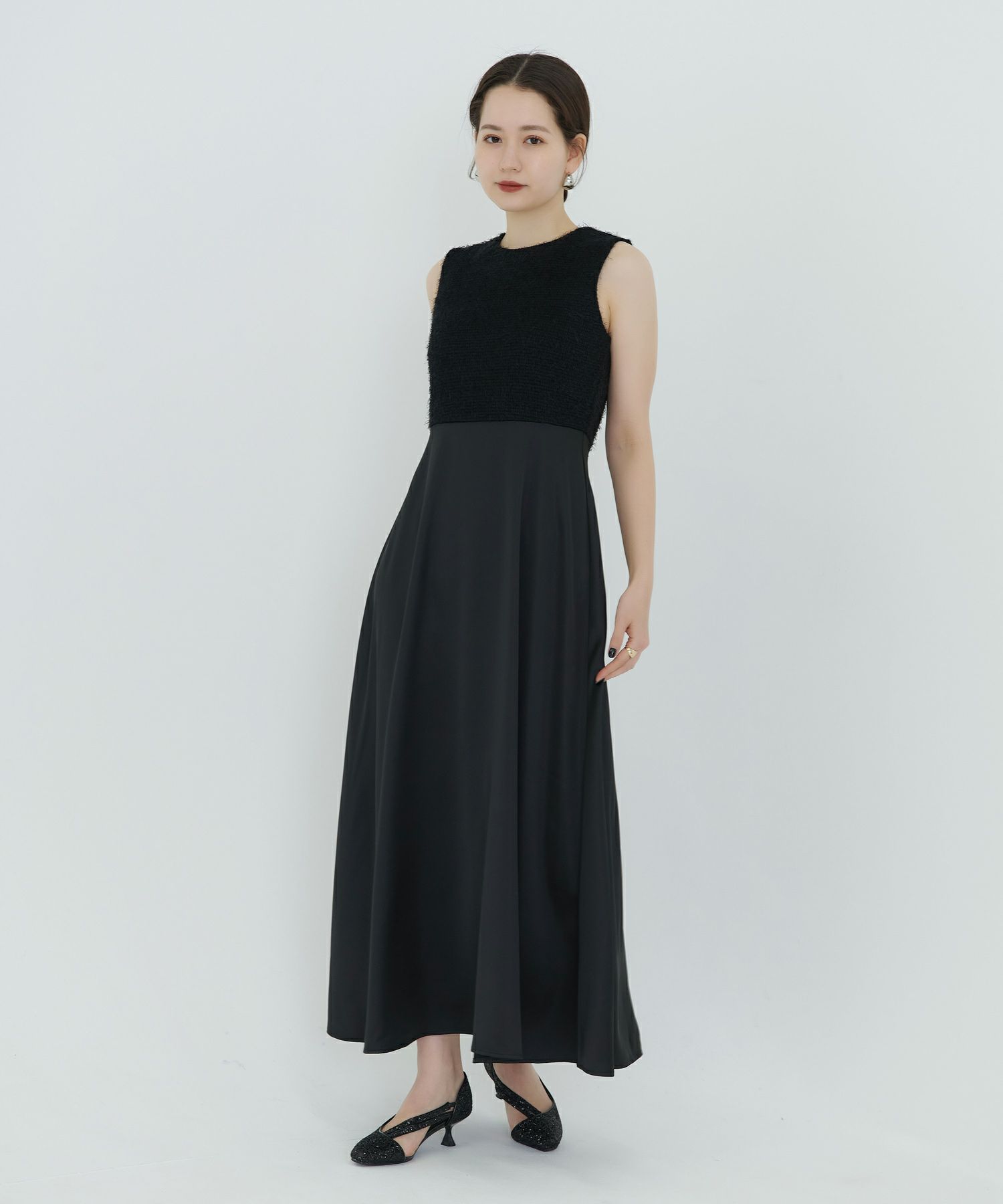リボンブローチ付き ドッキングドレス Tina Jojun 全2色 Tnj311 0301 2