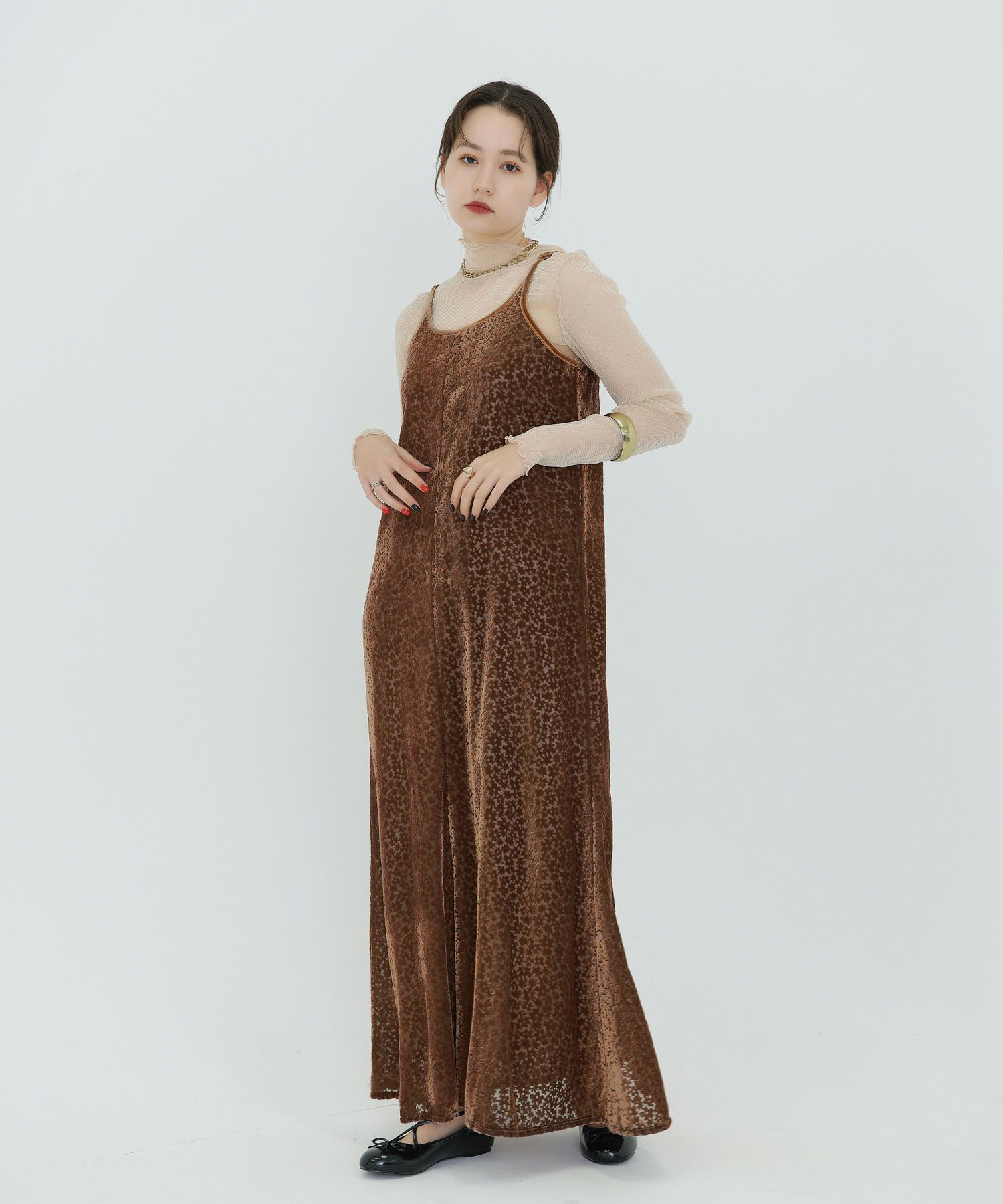 ワンピース/ベロア/オケージョン/ブルー/ブラウン/ブラック