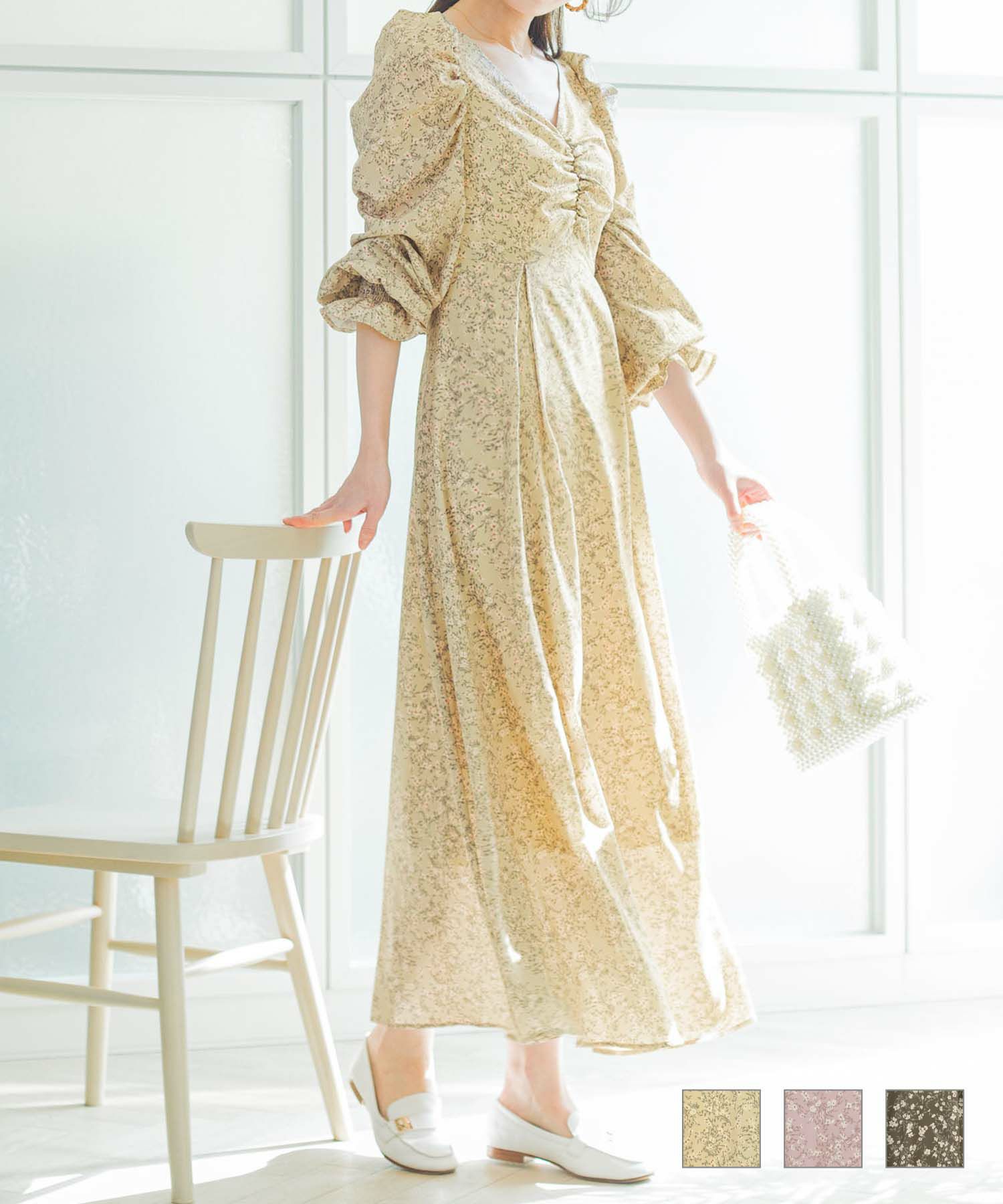 期間限定 Sale ワンピース 花柄 レースアップ 千葉由佳 And Cherim 全3色 Anc311 0198 1 期間限定 Sale ワンピース 花柄 レースアップ 千葉由佳 And Cherim 全3色 Anc311 0198 1