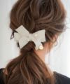 アクセサリー/ヘアアクセサリー/バレッタ/ヘアクリップ/リボン/パール/グログランリボン/フリンジ/チャーム/ヘアアレンジ/簡単ヘア/デート/結婚式/フォーマル/プレゼント/ギフト/クラシカル/上品/大人女子/フェミニン
