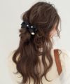 アクセサリー/ヘアアクセサリー/バレッタ/ヘアクリップ/リボン/パール/グログランリボン/フリンジ/チャーム/ヘアアレンジ/簡単ヘア/デート/結婚式/フォーマル/プレゼント/ギフト/クラシカル/上品/大人女子/フェミニン