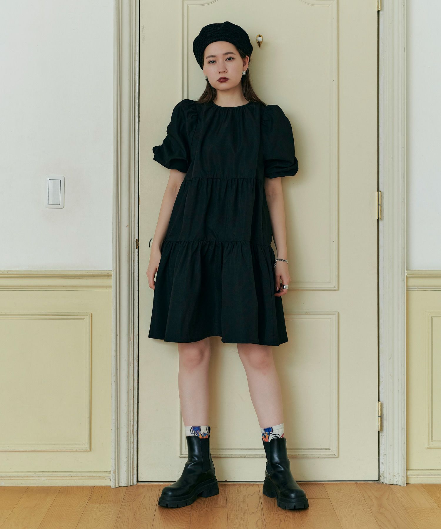 Big Summer Sale ティアード ミニワンピース Tina Jojun 全2色 Tnj311 0352 1