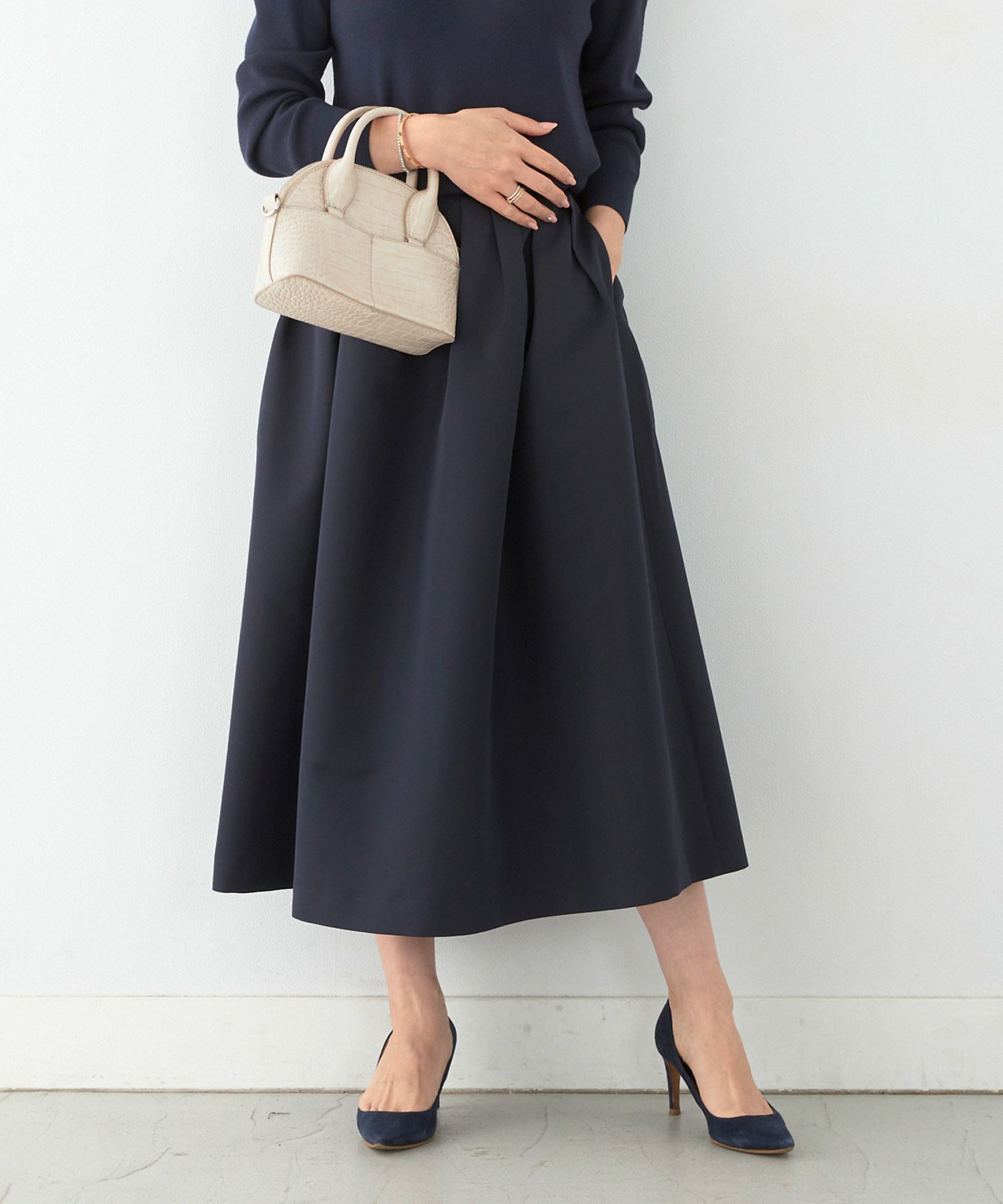 手洗い可 新色追加 S/M/L 日本製 無地 フレア 大人カジュアル きれいめ オケージョン ふんわり ジョイントスペース