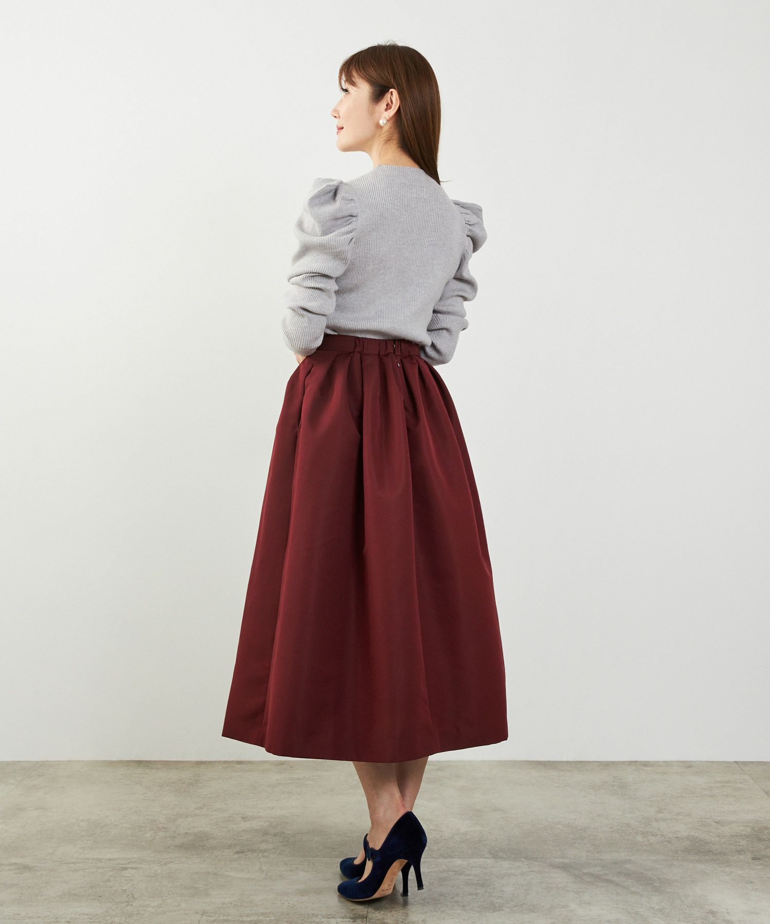 手洗い可 新色追加 S/M/L 日本製 無地 フレア 大人カジュアル きれいめ オケージョン ふんわり ジョイントスペース