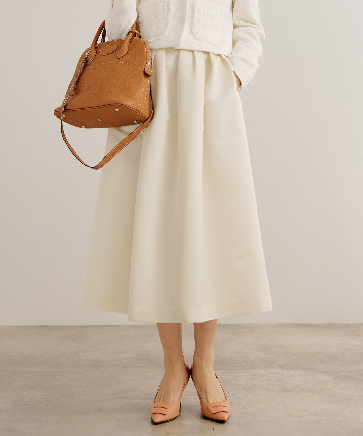 手洗い可 新色追加 S/M/L 日本製 無地 フレア 大人カジュアル きれいめ オケージョン ふんわり ジョイントスペース