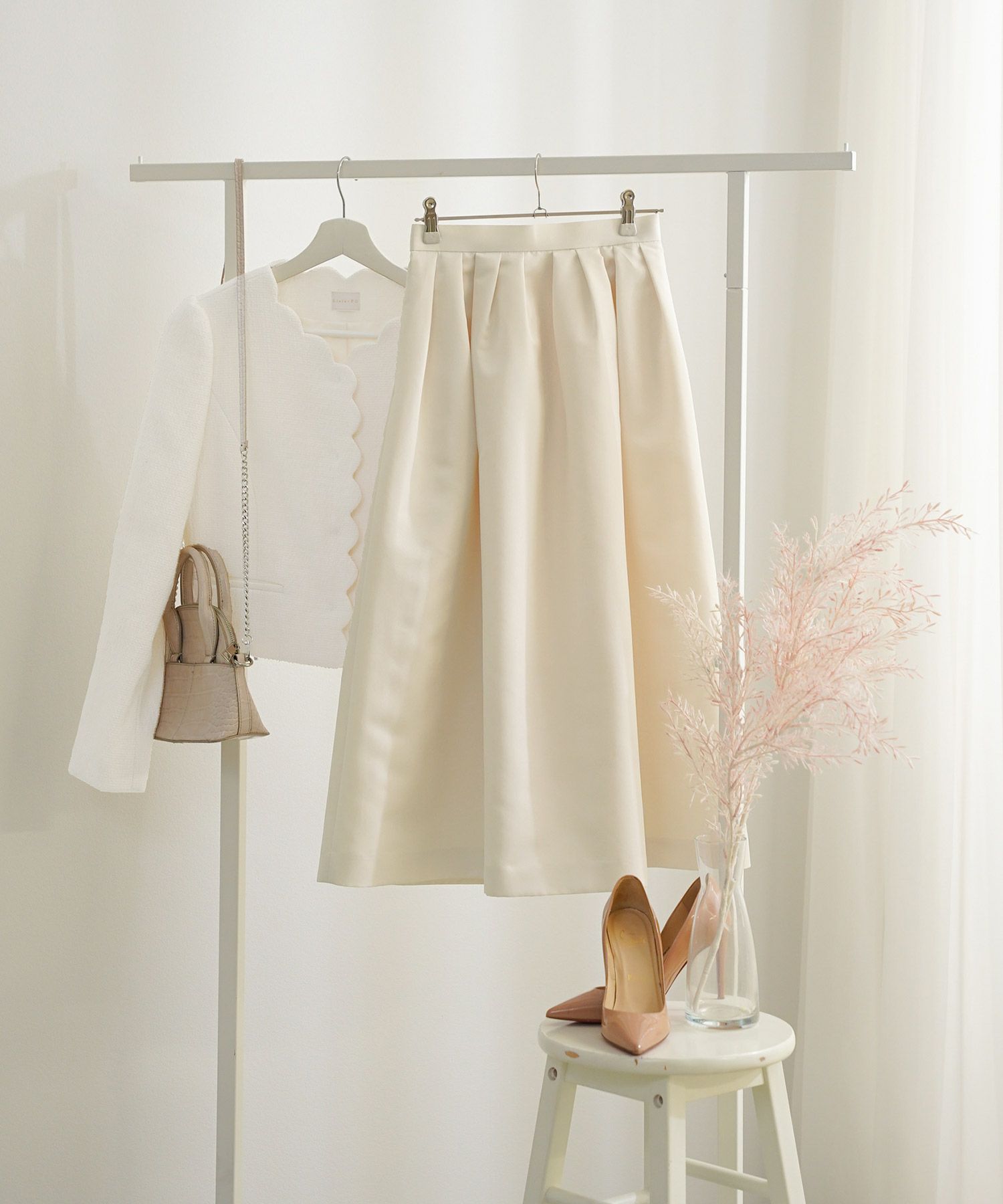 手洗い可 新色追加 S/M/L 日本製 無地 フレア 大人カジュアル きれいめ オケージョン ふんわり ジョイントスペース