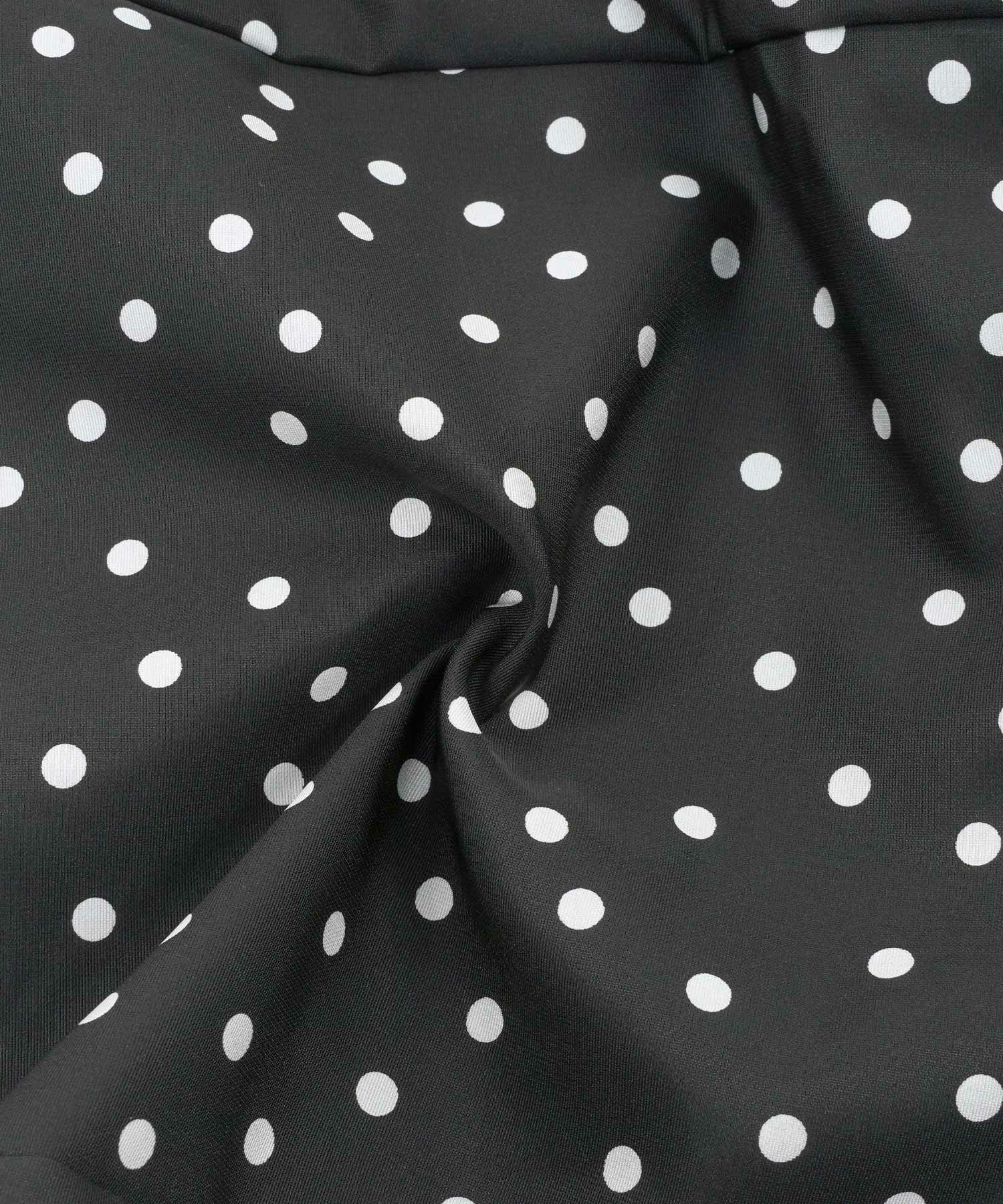 新色追加日本製ブラウスレディースオフィス無地ドット水玉おしゃれ白黒きれいめ春夏フレアエレガント可愛いジョイントスペース