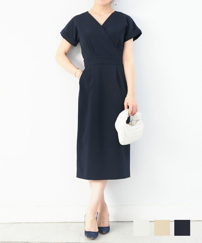 芸能人愛用 タイト カシュクール フレンチスリーブ ワンピース 全3 Liala×PG ポスター