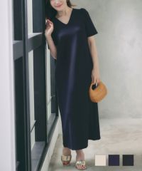 ダンボールニット 袖タック 半袖 ワンピース Liala×PG