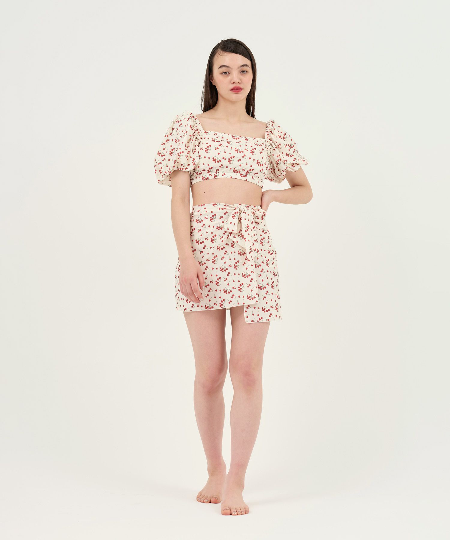 水着/スイムウェア/夏/小花柄/チェリー/ピンク/イエロー