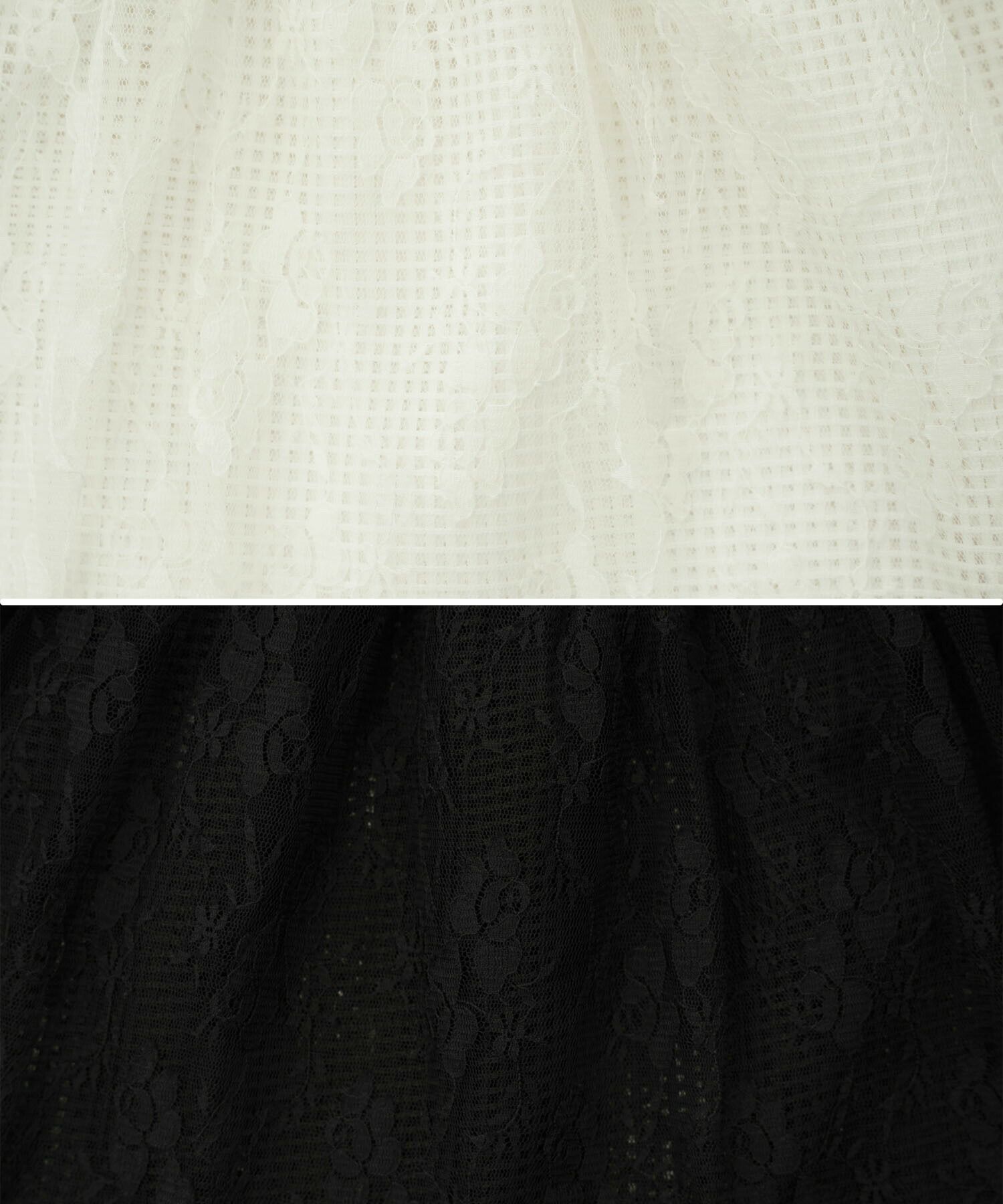 レディース/トップス/カットソー/パフスリーブ/ペプラム/レース/チュール/チェック/花柄/半袖/夏/アイボリー/ブラック/大人可愛い