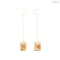 イエロー クリスタル ロング ピアス イヤリング Yellow Crystal Long Pierce Earring （Liala）