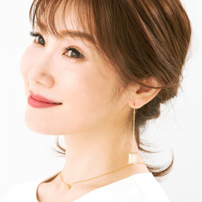 イエロー クリスタル ロング ピアス イヤリング Yellow Crystal Long Pierce Earring （Liala）