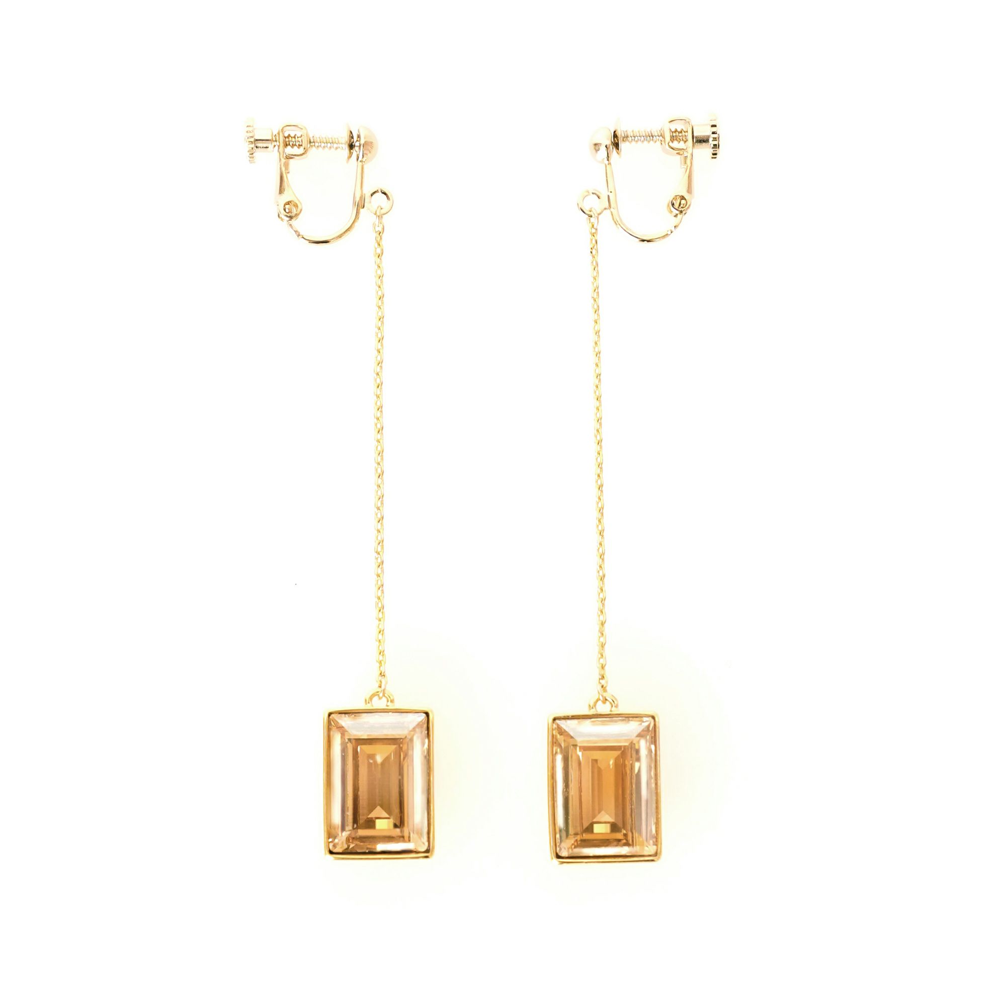 イエロー クリスタル ロング ピアス イヤリング Yellow Crystal Long Pierce Earring （Liala）