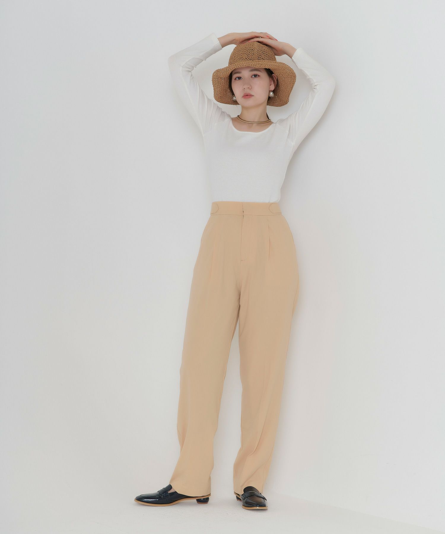 Early Autumn Sale サマー ルーズテーパードパンツ Tina Jojun 全2色 Tnj711 0391 1