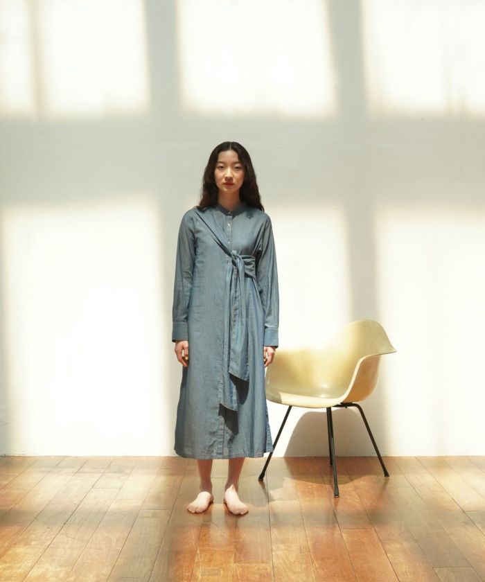 限定Price！SALE Indian cotton sheer denim シャツワンピース